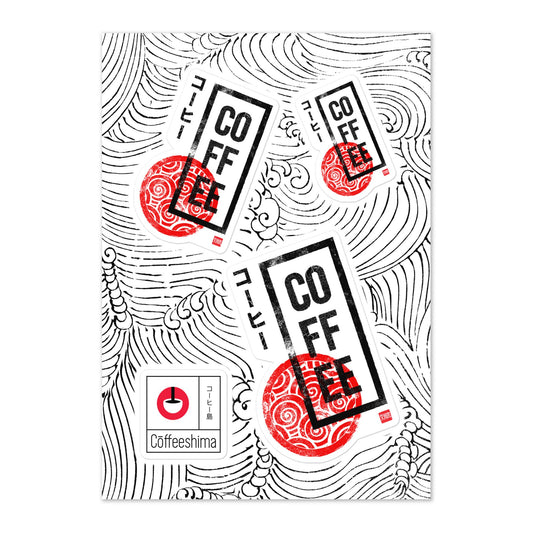 Coffee Red Weave Stamp Sticker sheet