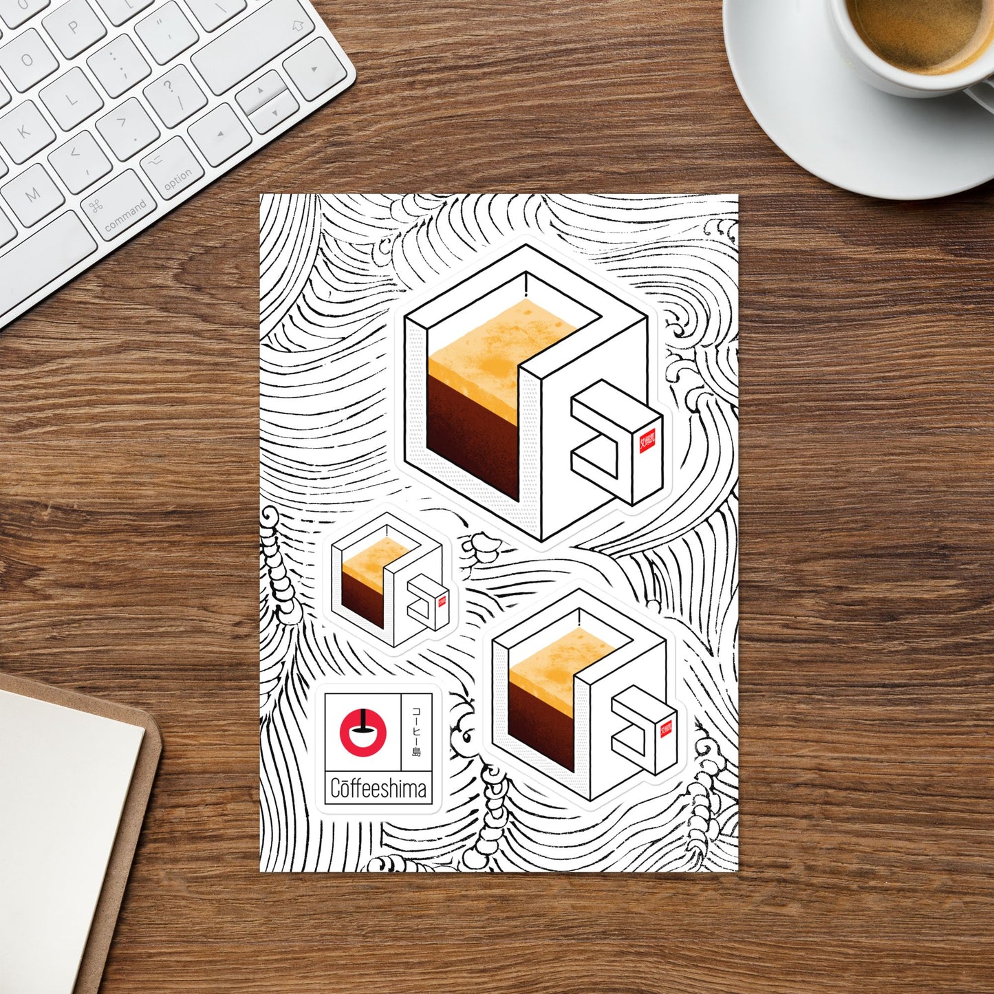 Coffee isometric Sticker sheet