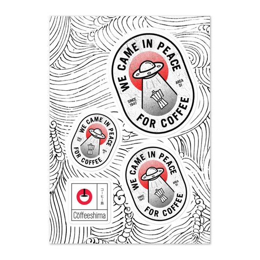 Alien Coffee Sticker sheet