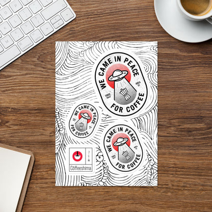 Alien Coffee Sticker sheet