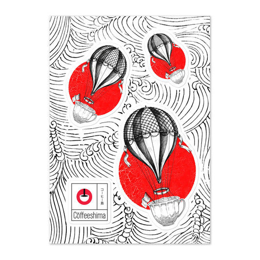 Coffee Travels Sticker sheet