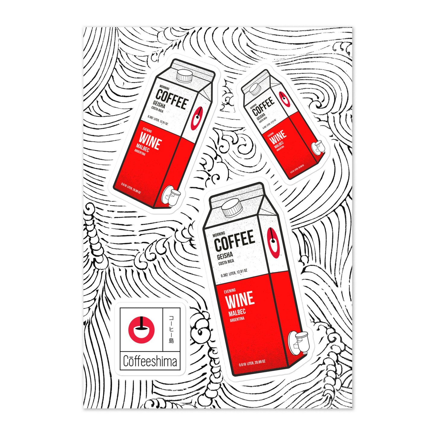 Coffee & Wine Sticker sheet